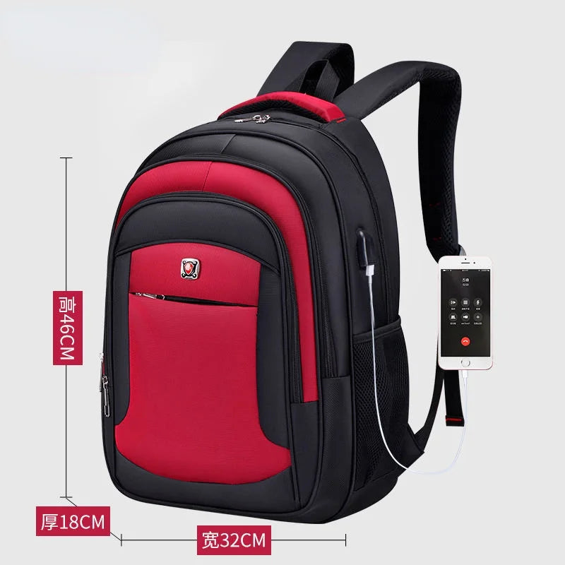 Waterproof 16 Inch Laptop Backpack USB Charging Travel Bag