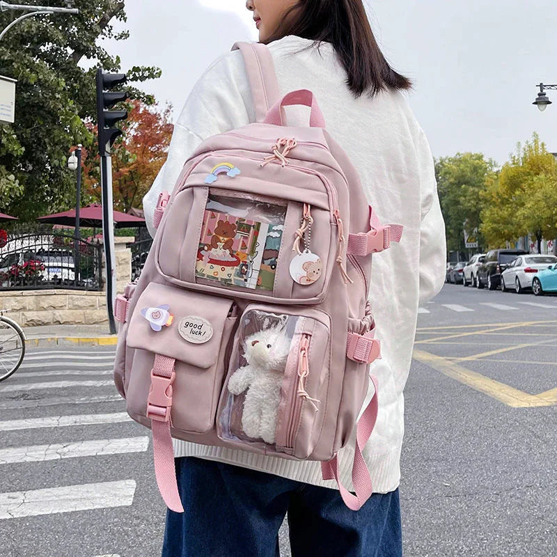 Waterproof Nylon Women Backpacks School Bags for Teenage Girls Laptop Backpacks
