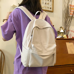 Waterproof Solid Backpack Girls Nylon School Bags
