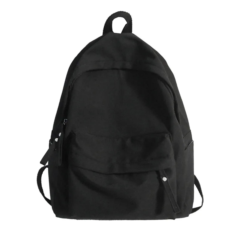 Waterproof Solid Backpack Girls Nylon School Bags