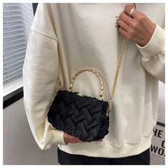 Small Tote Bag with Metal Chain Women's Handbag