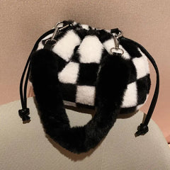 Winter Faux Fur Shoulder Bags Soft Plush Hand Bags Fur Clutch Purse