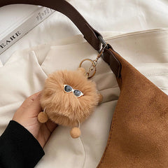 Winter Faux Suede Shoulder Bags For Women Solid Female Satchel
