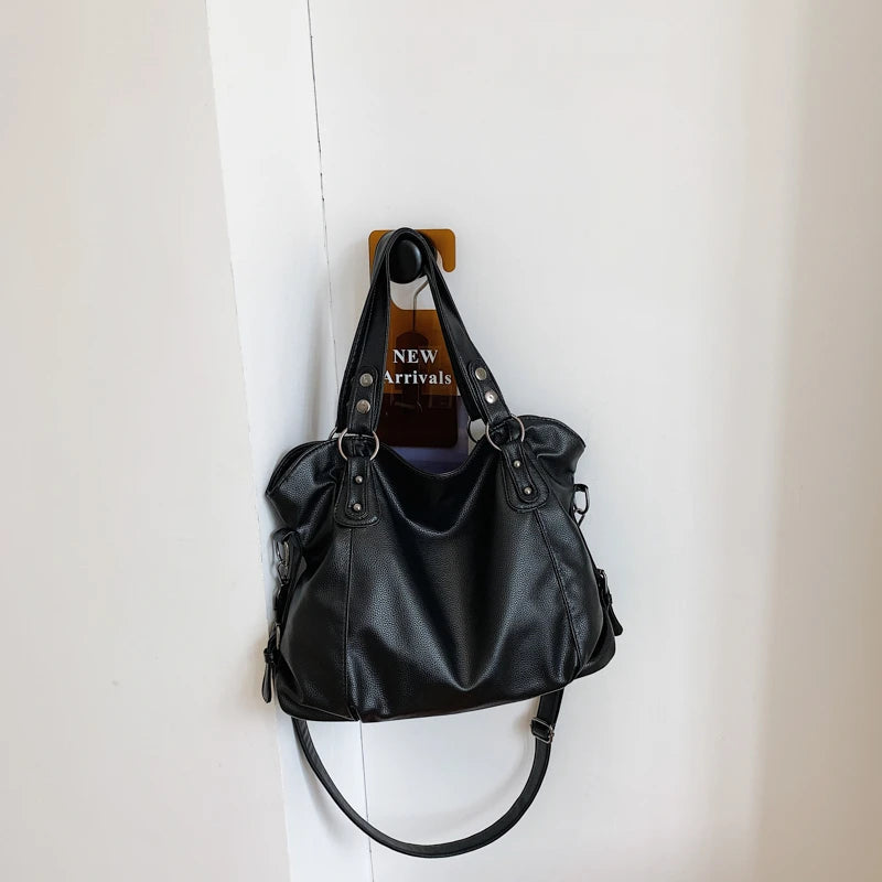 Vintage Winter Shoulder Bag Large PU Leather