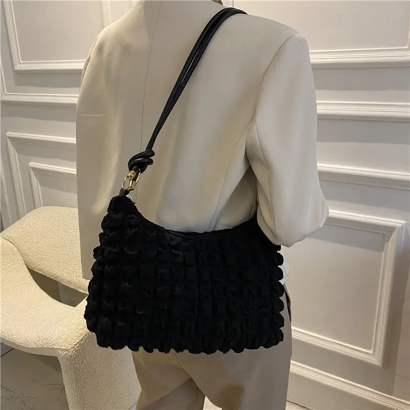 Winter Tote Bags High Handbag for Women Solid Shoulder Bag Bolsas
