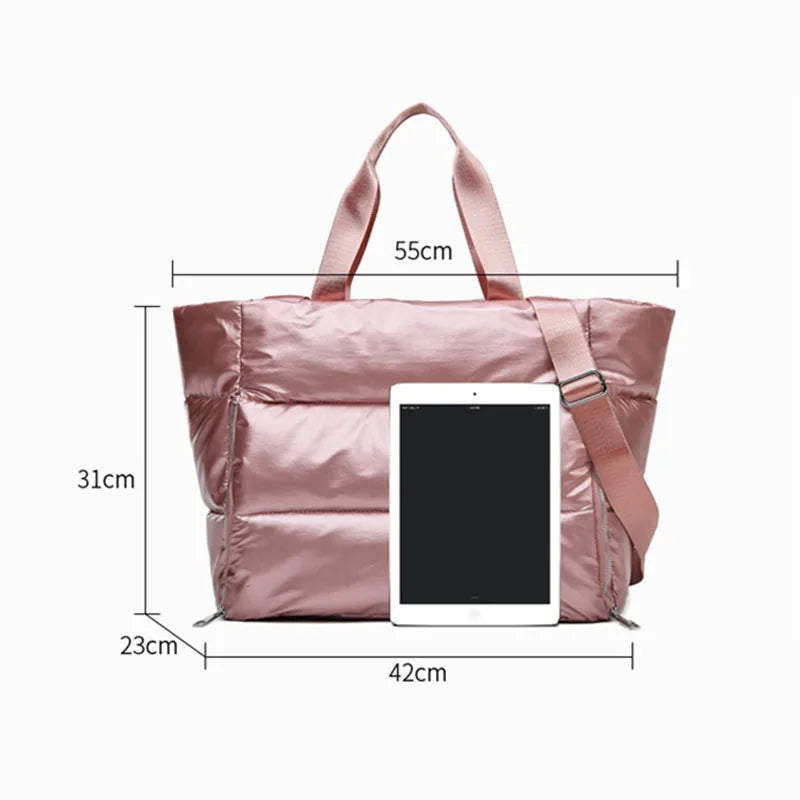 Winter Large Capacity Shoulder Bag for Women Waterproof Nylon Bags
