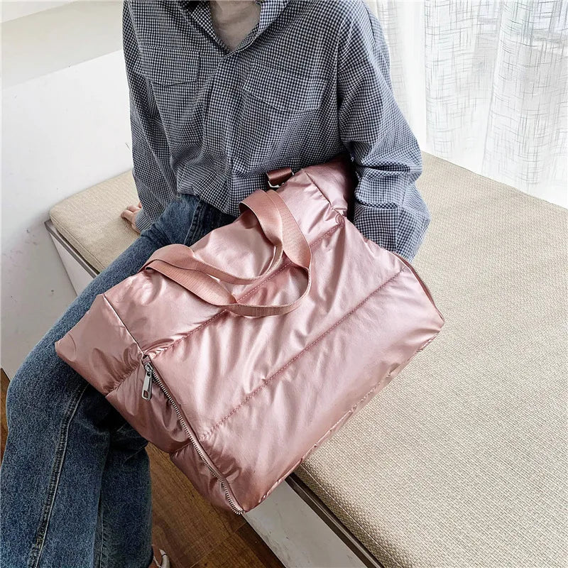 Winter Large Capacity Shoulder Bag for Women Waterproof Nylon Bags