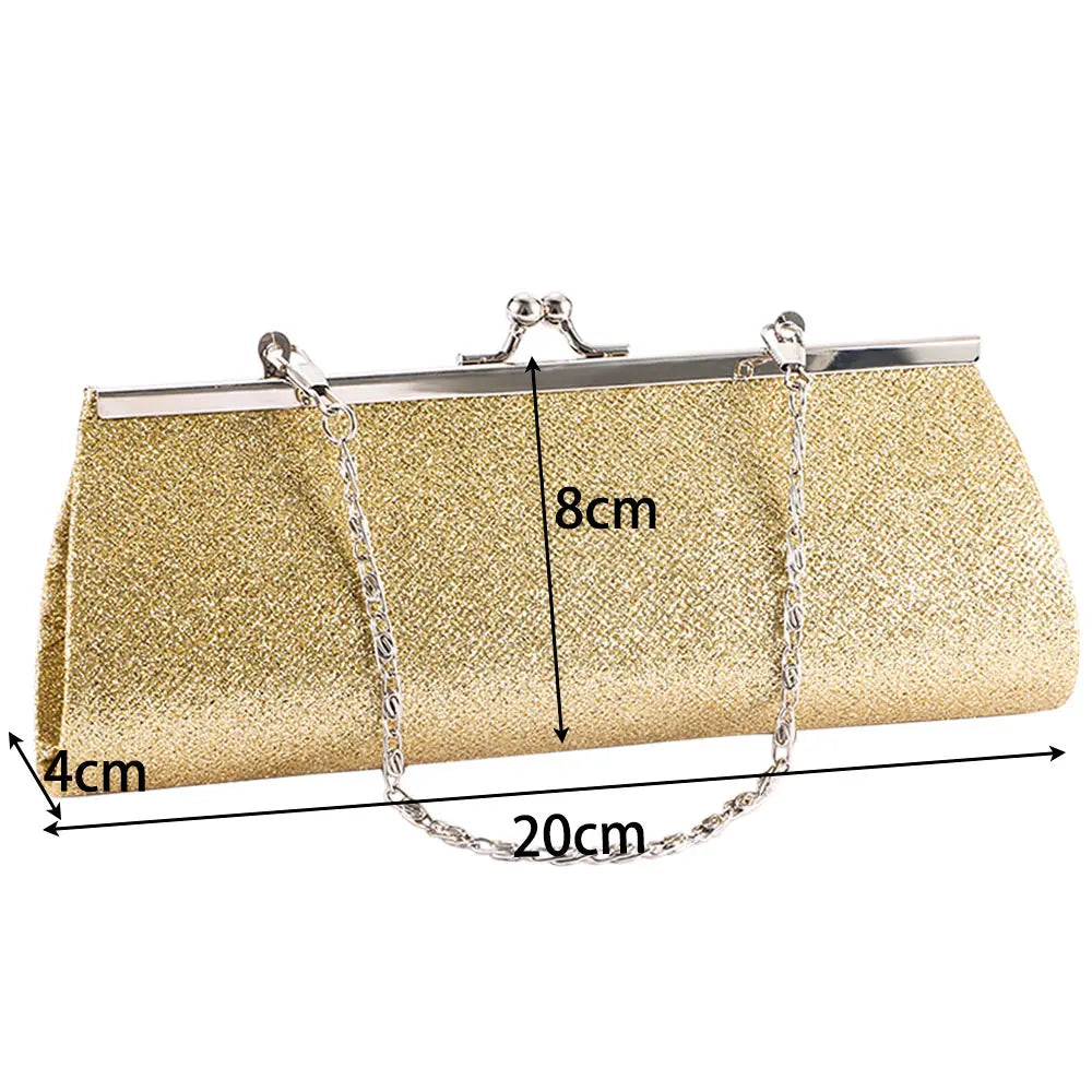 Glitter Clutch Purse Evening Party Wedding Bridal Chain Shoulder Bag