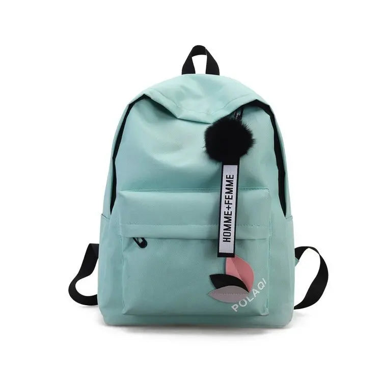 Teen Girls Canvas School Backpack Thin Small Travel Bag
