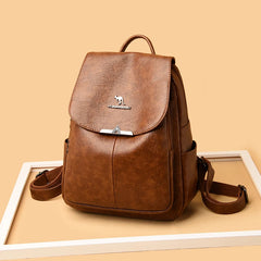 Women Backpack Soft Leather Large Capacity Travel Bag Tote