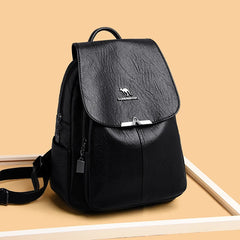 Women Backpack Soft Leather Large Capacity Travel Bag Tote
