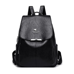 Women Backpack Soft Leather Large Capacity Travel Bag Tote