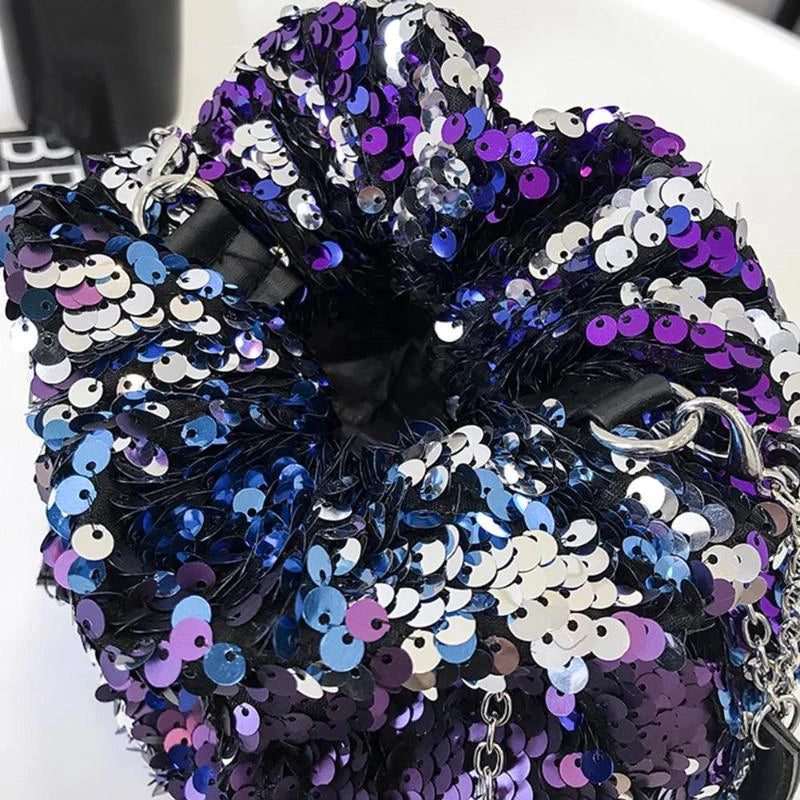 Sequined Bucket Bags Bling Shoulder Bag
