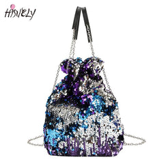 Sequined Bucket Bags Bling Shoulder Bag