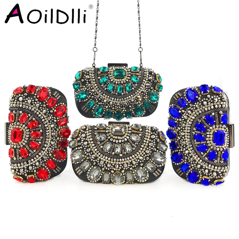 Women Diamond Evening Clutch Bags Bling Banquet Wallets