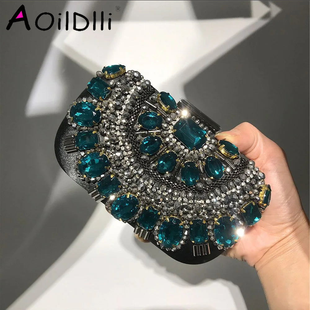 Women Diamond Evening Clutch Bags Bling Banquet Wallets