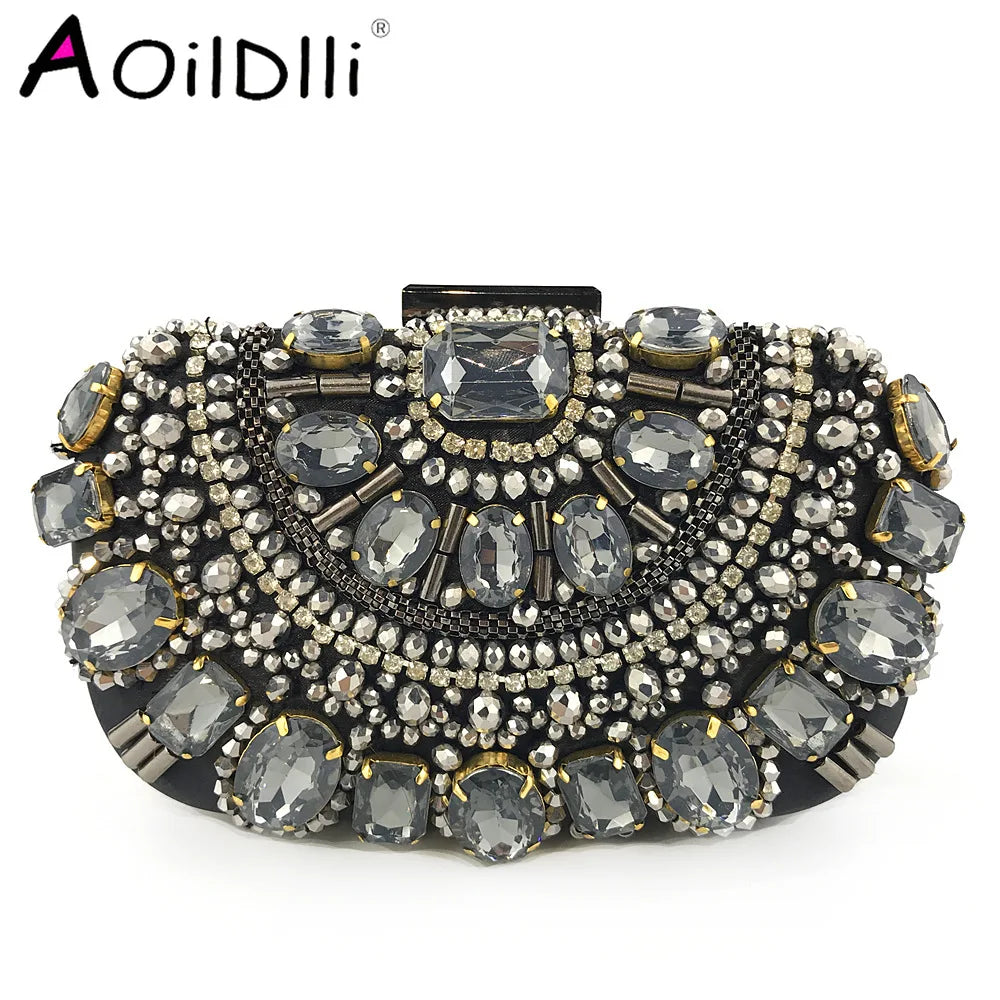 Women Diamond Evening Clutch Bags Bling Banquet Wallets