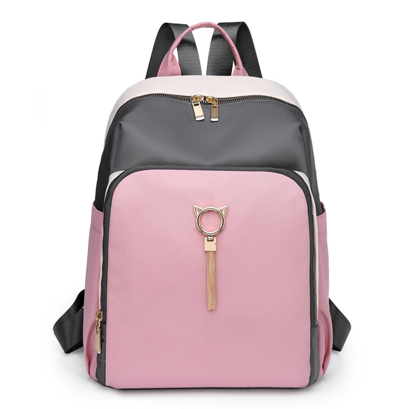 Waterproof Tassel Oxford Women Backpack Big Capacity Travel Bag