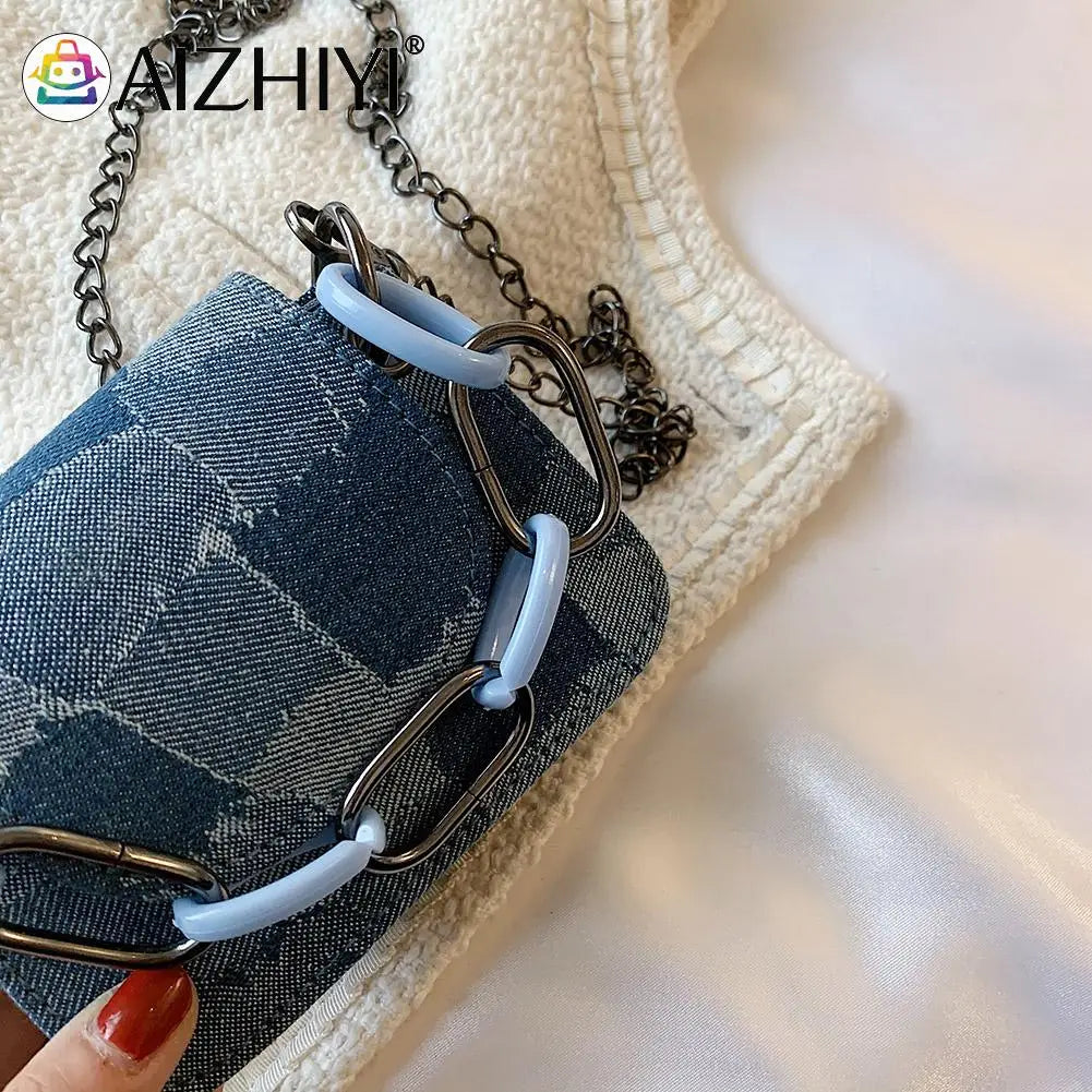 Mini Flap Stitching Handbag Chain Shoulder Bag