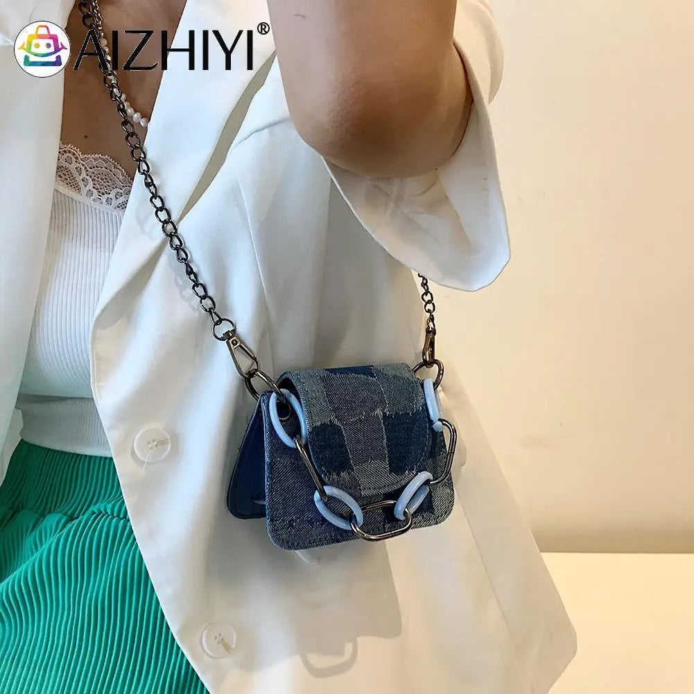 Mini Flap Stitching Handbag Chain Shoulder Bag