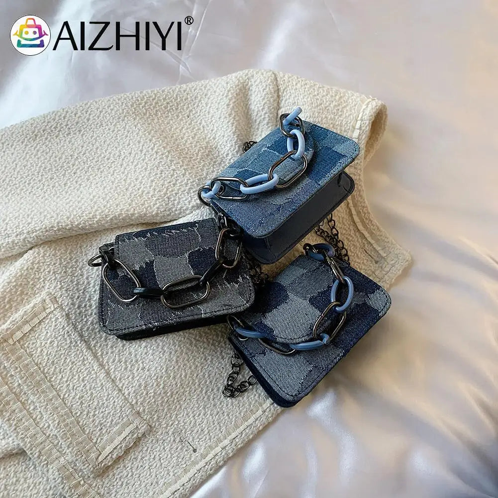 Mini Flap Stitching Handbag Chain Shoulder Bag