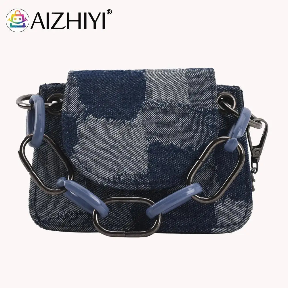 Mini Flap Stitching Handbag Chain Shoulder Bag