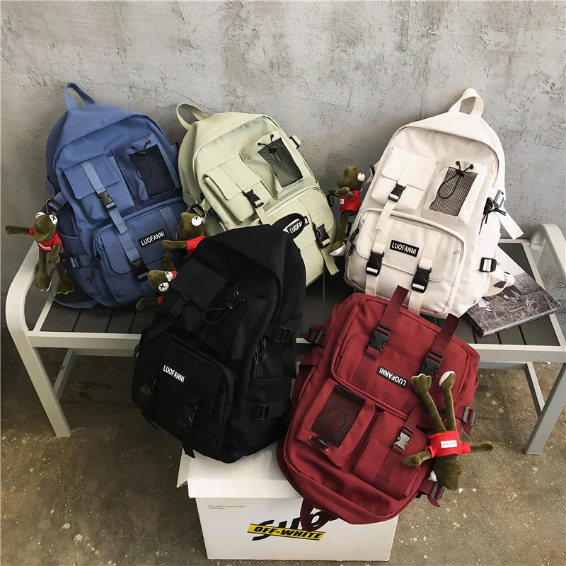Women Nylon School Backpack with Anti Theft Rucksack