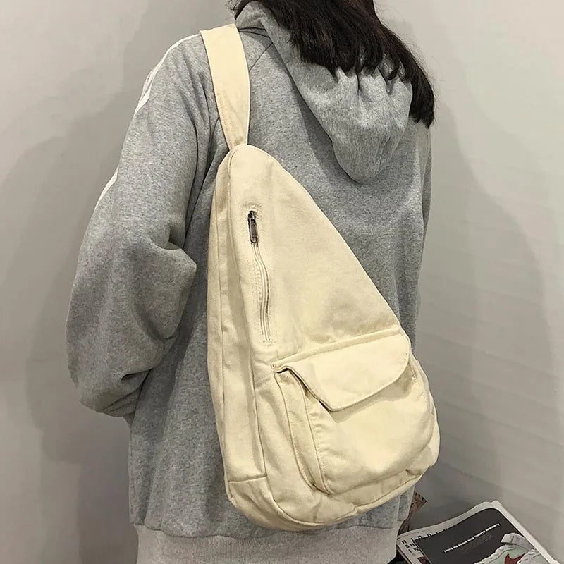 Canvas Shoulder Messenger Bag Crossbody Female Chest Bag