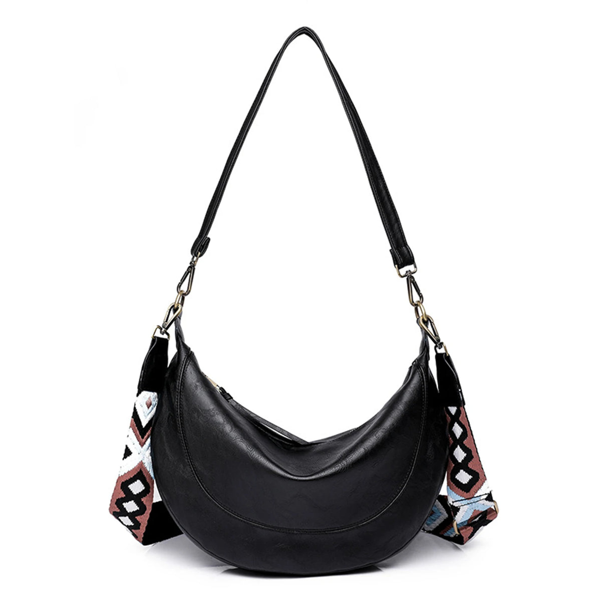 Women Solid PU Crossbody Bag with Guitar Strap Vegan Shoulder Messenger Satchels