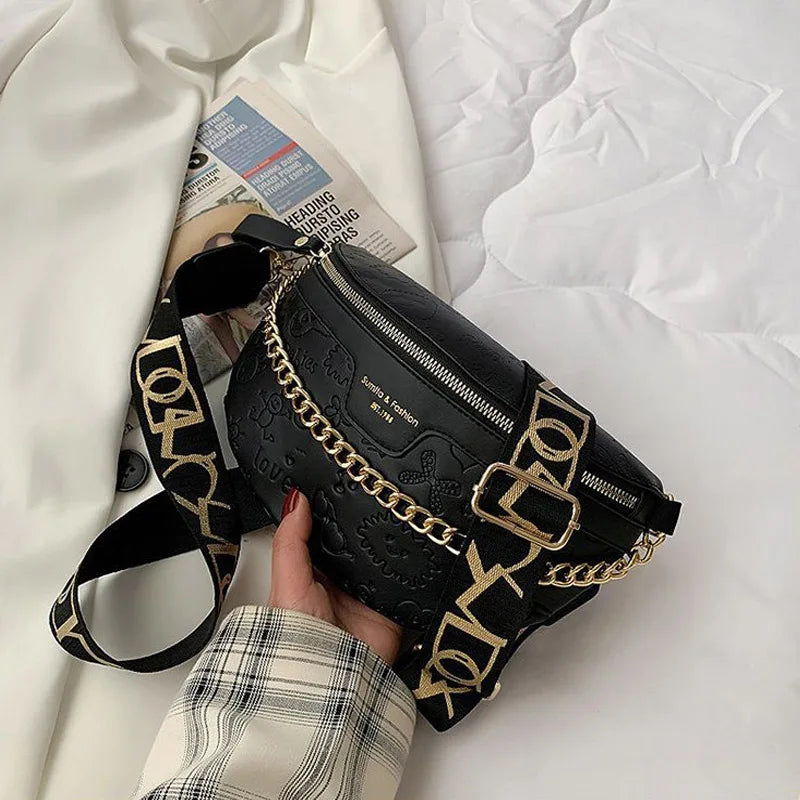 Women Waist Bag Chest Bag Travel Phone Bags Crossbody Bags Chain Shoulder Purses