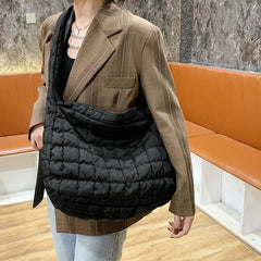 Women Winter Crossbody Bag Quilted Large Handbags Space Pad Cotton Purses