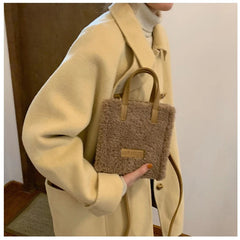 Warm Lamb Wool Shoulder Bag Soft Autumn Cross-body