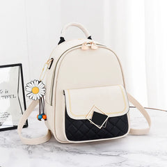 Women's PU Leather Backpack Schoolbag Girls Shoulder Bag