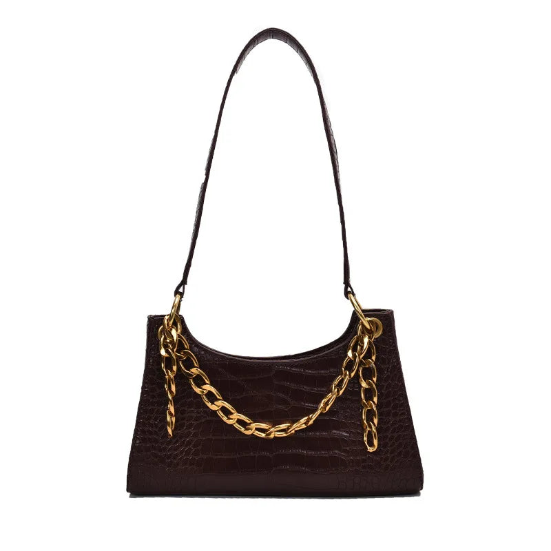 Crocodile Pattern PU Leather Women's Chain Shoulder Bag
