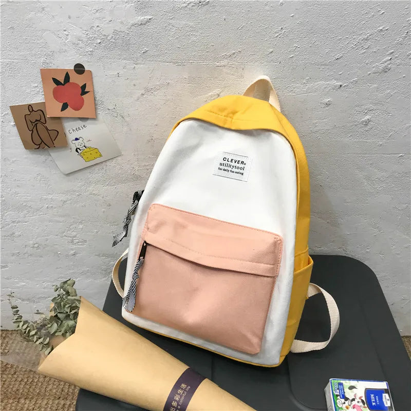 Women's Canvas Backpacks Lady Shoulder Bags School Bag Teenage Girl Backpack