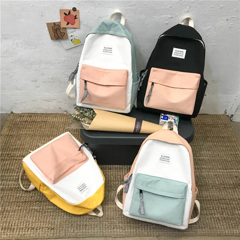 Women's Canvas Backpacks Lady Shoulder Bags School Bag Teenage Girl Backpack
