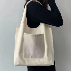 Women's Mushroom Print Canvas Tote Bag, Large Capacity Shoulder Handbag