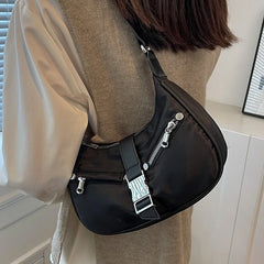 Women's Nylon Shoulder Bag Red Messenger Bag