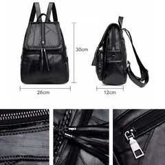 Women's Large Capacity PU Leather Backpack