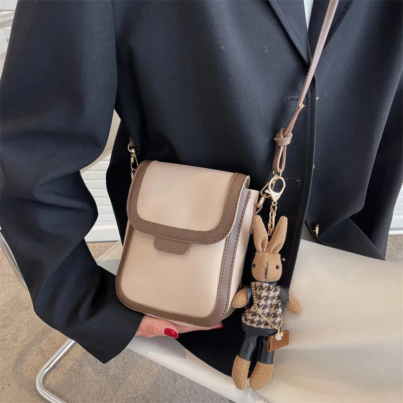 Women's Retro Buckle Messenger Bag Wallet, Small Pu Leather Purse