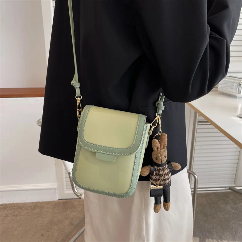 Retro Buckle Flip Phone Messenger Bag Wallet Ladies Small Bag