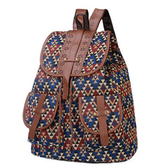Ethnic Retro Pattern Waterproof Canvas Women's Backpack