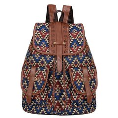 Ethnic Retro Pattern Waterproof Canvas Women's Backpack