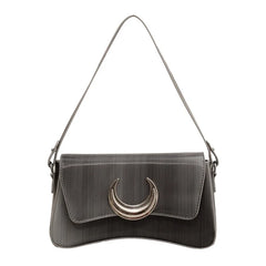 Women Leather Armpit Bag Chain Crossbody Handbag Arc Bag