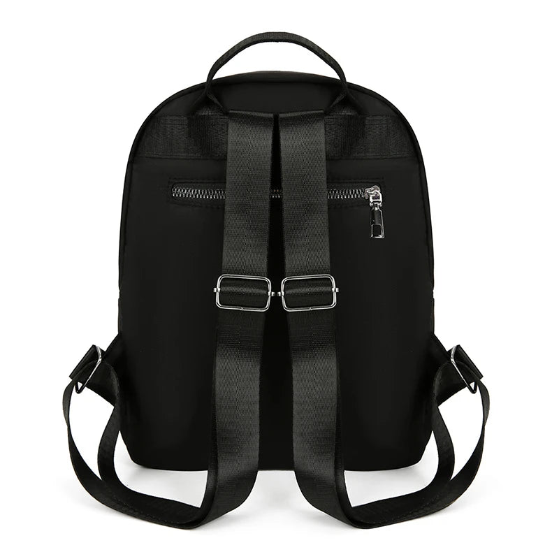 Ladies Double Pocket Oxford Fabric Backpack Lightweight Women's School Bag