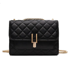 PU Leather Rhombus Chain Messenger Bag for Women