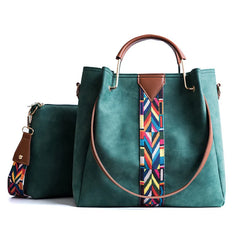 Women's PU Leather Wide Shoulder Strap Bag