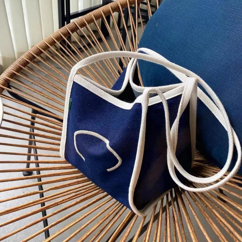 Denim Canvas Bucket Bag Women's Shoulder Handbag