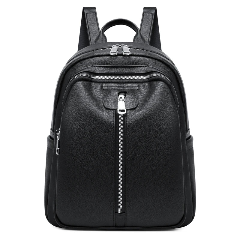 Retro PU Leather Women's Backpack with Large Capacity