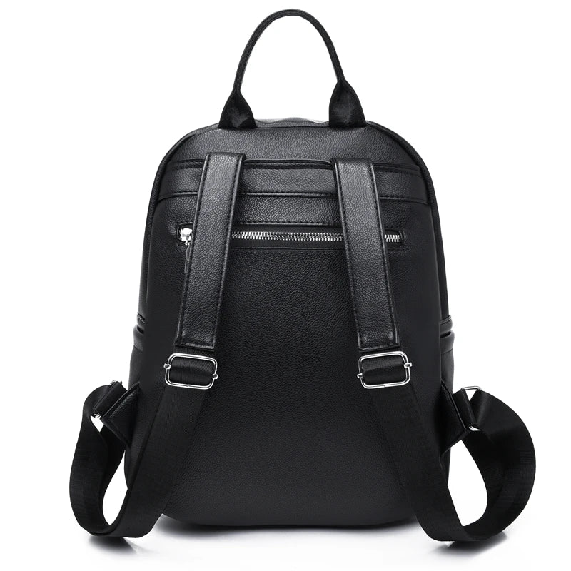 Retro PU Leather Women's Backpack with Large Capacity